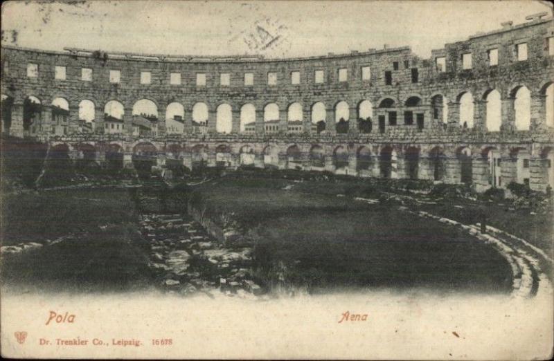 Croatia? Pola Aena 1901 Abbazia & Pola Cancels Postcard