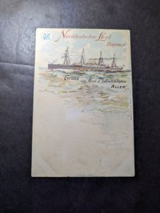 Mint Germany Norddeutscher Lloyd Bremen Ship Postcard Schnelldampfers Aller