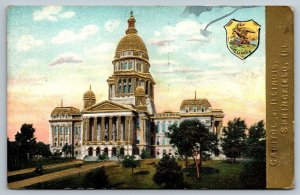 Springfield Illinois  State Capitol Building  Embossed  Postcard  c1915