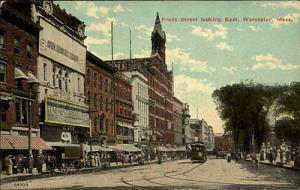 WORCESTER MA Front Street Looking East TROLLEY TALKING PI...