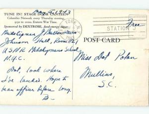 1943 Signed Military STAGE DOOR CANTEEN HM4605