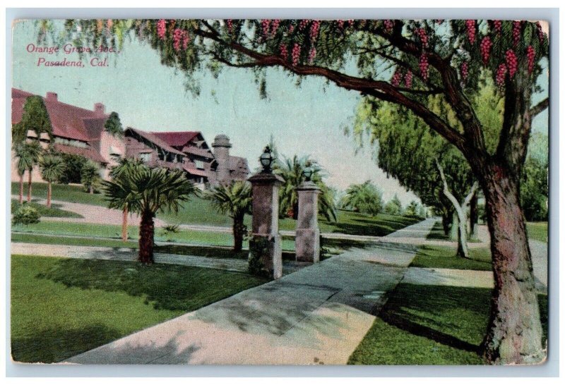 Pasadena California CA Postcard Orange Grove Ave. Exterior c1913 Vintage Antique