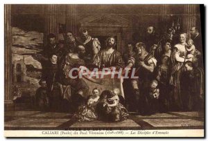Postcard Old Callari Says Paul Veronese disciples of & # 39Emmaus