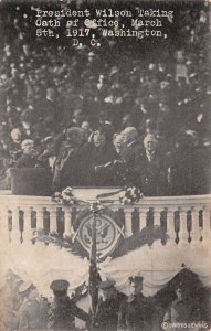 Washington DC President Wilson taking Oath of Office 1917 Postcard AA60098