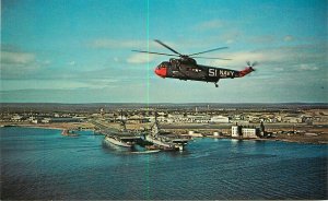 Postcard 1950s Rhode Island Quonset  Naval Air Station Helicopter 22-12335