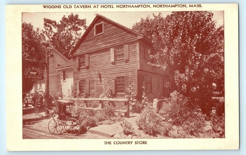 Wiggins Old Tavern At Hotel Northampton MA Massachusetts Postcard (AX2)
