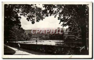 Old Postcard Besancon les Bains Doubs banks in passing Micaud and citadel