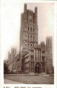 UK West Front Ely Cathedral Cambridge Vintage RPPC 08.33