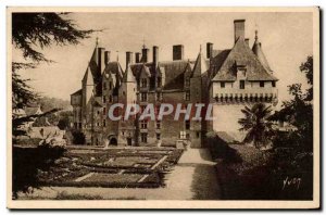 Chateau de Langeais Facade XV century on Jardins Old Postcard