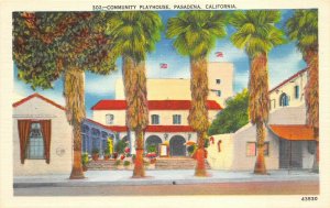 Pasadena California 1940s Postcard Community Playhouse