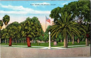 Park Scene, Rio Grande Valley Postmark Texas City TX c1946 Vintage Postcard G36