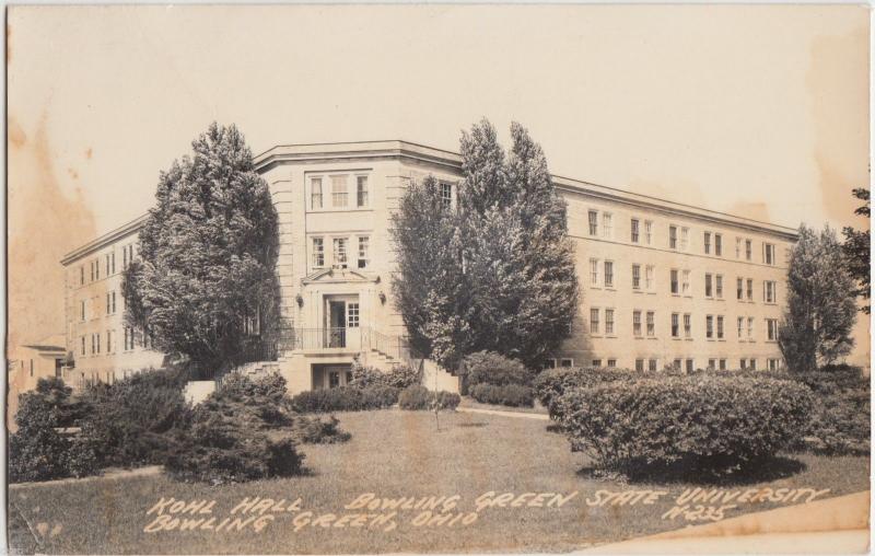 c1940s BOWLING GREEN STATE UNIVERSITY Ohio RPPC Postcard KOHL HALL