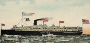 c.1910 Eastern States Steamship Postcard Detroit MI Cruise Passenger Ship