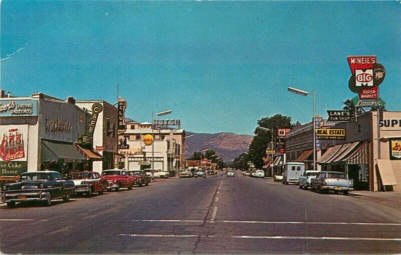 Automobiles Street Scene Yreka California 1960s Postcard Eastman 20-12814