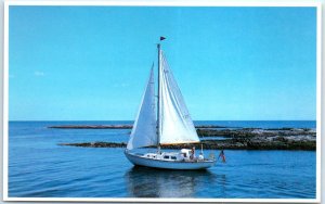 Postcard - Smooth Sailing, Sailors Delight Along the Famous Coast of Maine, USA