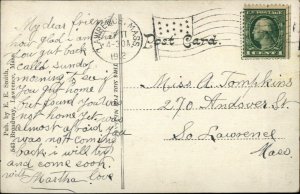 Lawrence MA Spicket Bridge & Coating Mill c1910 Postcard