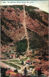 Mt. Manitou Scenic Incline Railway Colorado Vintage Postcard Standard View Card