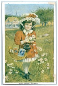 Pretty Girl Heinz Pure Food Establishment Daisy Flowers Advertising Postcard