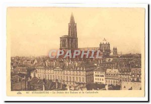 Strasbourg Old Postcard The Rohan palace and the cathedral