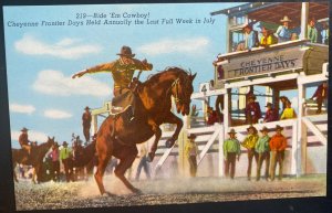 Mint USA Picture Postcard Cowboys Cheyenne Frontier Days Scene