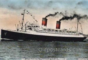 Ile De France Enlarged Continental Size Ship Ocean Liner Unused 