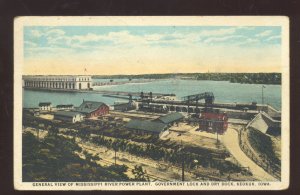 KEOKUK IOWA MISSISSIPPI RIVER POWER PLANT DAM VINTAGE POSTCARD SMITHTON MO