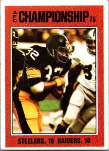 1976 Topps Football Card '75 AFC Championship Steelers 16 Raiders 10 sk4664