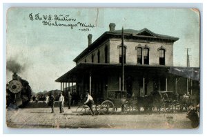 c1910 Scene of Station at Kalamazoo Michigan MI Unposted Photoette Postcard