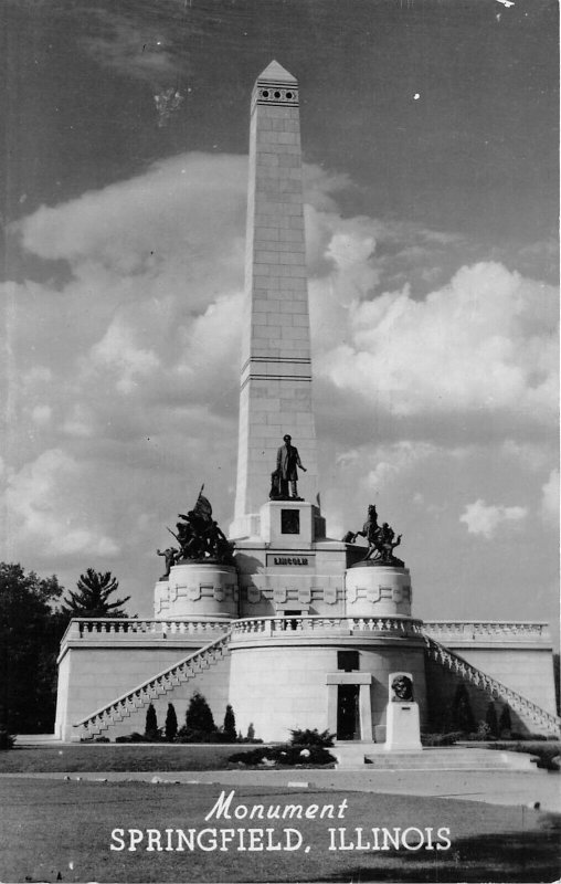 Springfield Illinois 1940s RPPC Real Photo Postcard Lincoln Monument