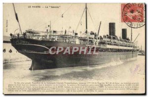 Old Postcard Boat Le Havre Le Savoie