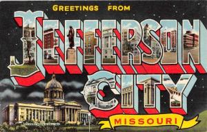 Jefferson City Missouri Large Letter Greeting Antique Postcard K51864