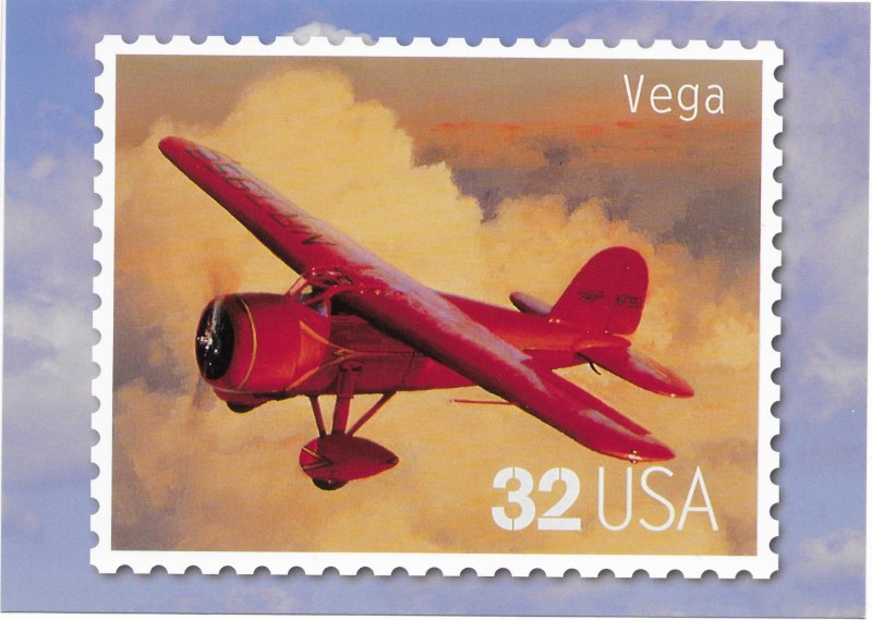 US Aircraft. unused. Vega. 5X7  Includes matching stamp #3142d.  Nice