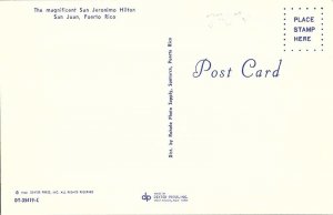 Postcard HOTEL SCENE San Juan Puerto Rico PR AI9824