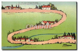 Old Postcard Our beautiful villages in Normandy On the road to Caumont Tomign...