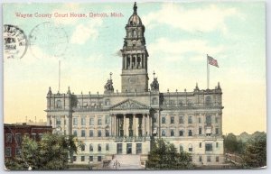 1911 Detroit MI Wayne County Court House Postcard Posted Jennie Edwards
