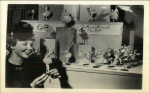 Unusual International Ballet Ballerina Toy Figurines c1940 Real Photo Postcard