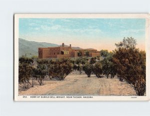 Postcard Home Of Harold Bell Wright, Tucson, Arizona