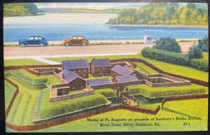 Vintage Postcard 1939-1945 Model of Ft. Augusta Sunbury's Radio Station PA