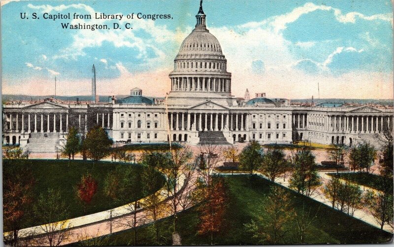 US Capitol Library Congress Washington DC Postcard UNP Unused VTG Reynolds 