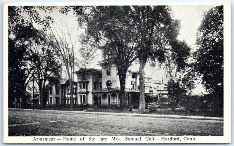 Postcard - Armsmear, Home of the late Mrs. Samuel Colt - Hartford, Connecticut