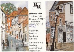 Readers Rest Lincolnshire Secondhand Bookshop Book Store Advertising Postcard