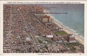 New Jersey Atlantic City Aerial View Showing New Convention Hall and Auditori...