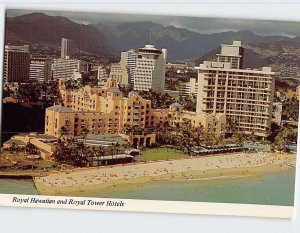 Postcard Royal Hawaiian and Royal Tower Hotels, Honolulu, Hawaii