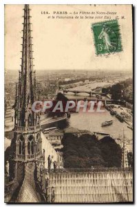 Postcard Old Paris La Fleche Notre Dame and the Panorama of the Seine east coast