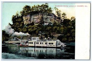 Lasalle County Illinois Postcard Starved Rock Steamer Cruise Ship c1910 Antique