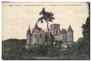 Old Postcard Charente La Rochefoucauld Chateau On The Road From Chasseneuil