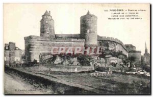 Old Postcard Fougeres Chateau De Tours feudal Flanout Partly well preserved m...