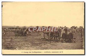 Old Postcard Army Camp Coetquidan Artillery Maneuver 75