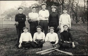 Concordia Baseball Team Bats Glove Balls - Milwaukee? Real Photo Postcard