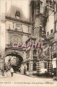 Old Postcard Rouen Grosse Horloge Gothic style (1390 1397)